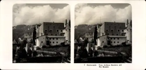 Stereo Foto Nauders in Tirol, Schloss, Piz Mondin