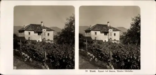 Stereo Foto Appiano sulla Strada del Vino Eppan an der Weinstraße Südtirol, Gesamtansicht, Edelsitz