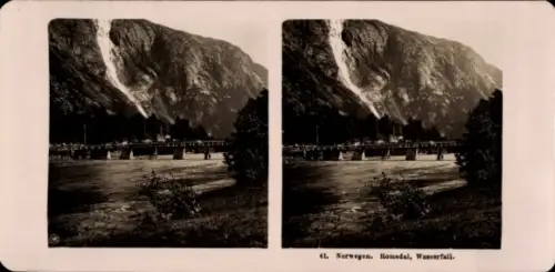 Stereo Foto Norwegen, Romsdal, Wasserfall