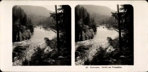 Stereo Foto Norwegen, Vrangfoss, Panorama