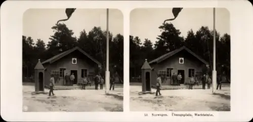 Stereo Foto Norwegen, Übungsplatz, Wachtstube