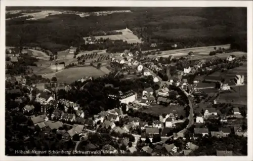 Ak Schömberg im Schwarzwald Württemberg, Luftaufnahme von  Schwarzwald, Häuser, Landschaft