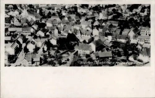 Ak Steinen in Baden Schwarzwald, Luftaufnahme von  Häuser, Straßen, Schwarz-Weiß