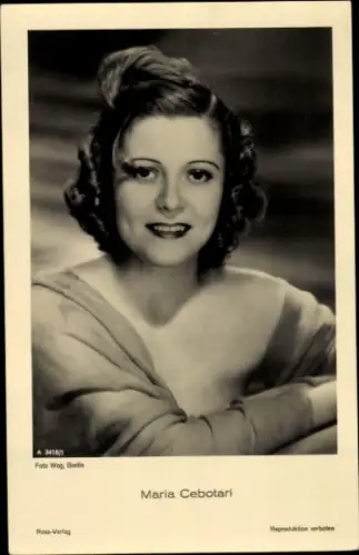 Ak Opernsängerin Maria Cebotari, Portrait