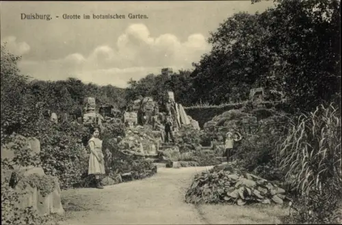 Ak Duisburg im Ruhrgebiet, Grotte im botanischen Garten