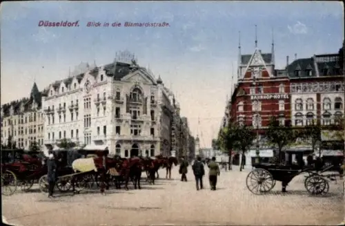 Ak Düsseldorf am Rhein, Blick in die Bismarckstraße