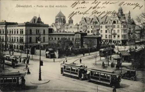 Ak Düsseldorf am Rhein, Graf Adolfplatz