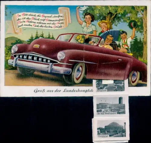 Leporello Ak Düsseldorf am Rhein, Hauptbahnhof, Königsallee