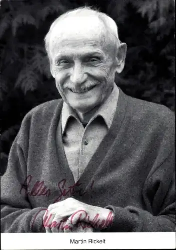 Ak Schauspieler Martin Rickelt als Onkel Franz Wittich, Lindenstraße, Autogramm