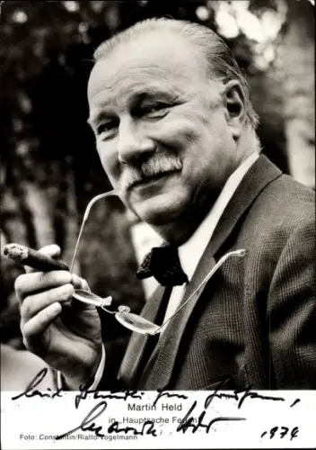 Ak Schauspieler Martin Held, Portrait, Autogramm