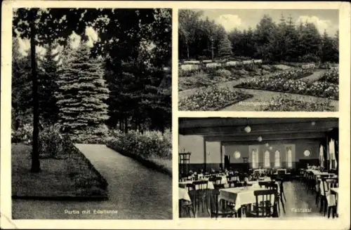 Ak Burscheid in Nordrhein Westfalen, Ausflugsgaststätte Pfaffenlöh, Innenansicht, Rosengarten