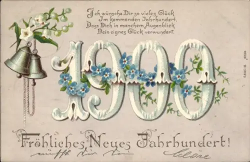 Ak Glückwunsch Neujahr, Jahreszahl 1900