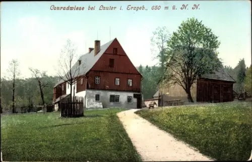 Ak Lauter Bernsbach im Erzgebirge Sachsen, Conradswiese