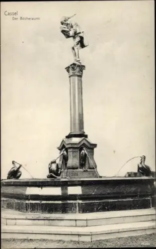 Ak Kassel in Hessen, Der Bücherwurm, Brunnen