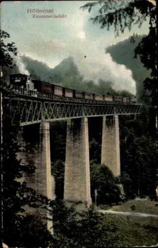 Ak Breitnau im Schwarzwald, Höllental, Ravenna Viadukt, Eisenbahn