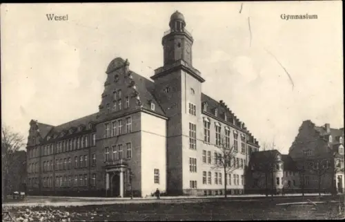 Ak Wesel am Niederrhein, Gymnasium