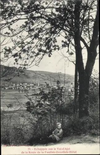 Ak Vosges Frankreich, Echappee sur le Val d'Ajol de la Route de la Feuillee Dorothee Hotel