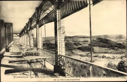 Ak Plombières Le Val d'Ajol Vosges, Hotel de la Feuillée Dorothée, La Terrasse Couverte