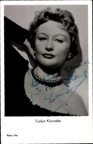 Ak Schauspielerin Evelyn Künneke, Portrait, Autogramm