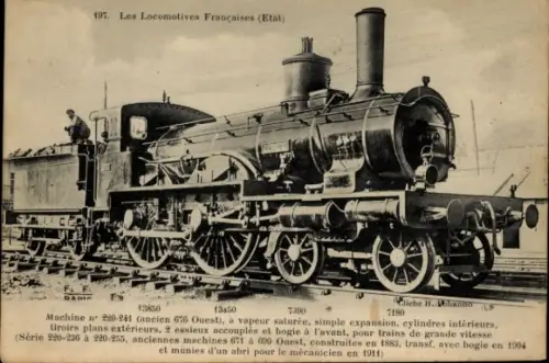 Ak Französische Eisenbahn, Etat, Dampflokomotive 220-241, 676 Ouest