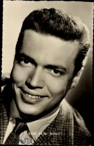 Ak Schauspieler Karl Heinz Böhm, Portrait, Film Nina, Autogramm
