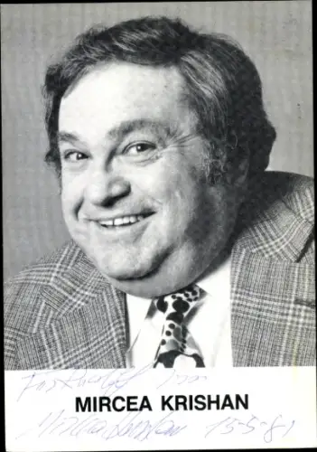 Ak Schauspieler Mircea Krishan, Portrait, Autogramm