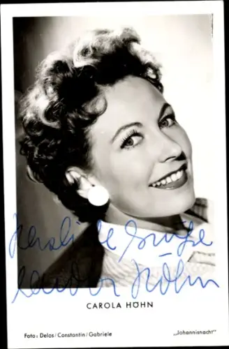 Ak Schauspielerin Carola Höhn, Portrait, Autogramm