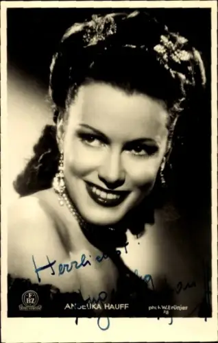 Ak Schauspielerin Angelika Hauff, Portrait, Autogramm