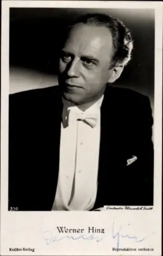 Ak Schauspieler Werner Hinz, Portrait, Die Schuld des Dr. Homma, Autogramm