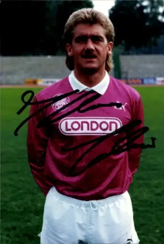 Foto Fußballer Klaus Scherer, Hamburger SV, Autogramm, Portrait