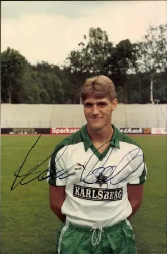Foto Fußballer Ralf Klau, FC Homburg, Autogramm