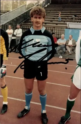 Foto Fußballer Klaus Scherer, FC Homburg, Autogramm