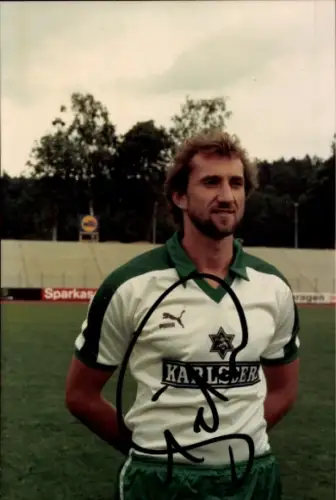 Foto Fußballer Werner Mörsdorf, FC Homburg, Autogramm