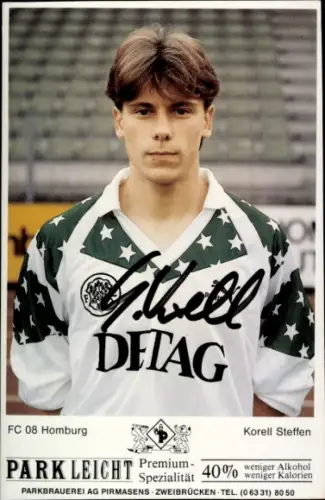 Autogrammkarte Fußballer Korell Steffen, FC Homburg, Autogramm
