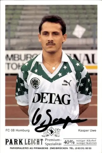 Autogrammkarte Fußballer Kasper Uwe, FC Homburg, Autogramm