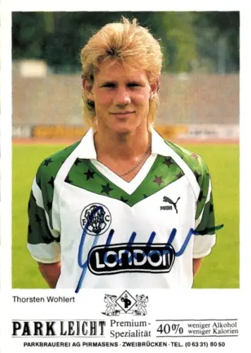 Autogrammkarte Fußballer Thorsten Wohlert, FC Homburg, Autogramm