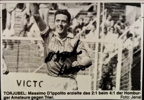 Autogramm Fußballer Massimo D'Ippolito, FC Homburg, Autogramm, Zeitungsausschnitt