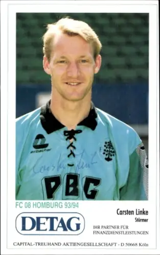 Autogrammkarte Fußballer Carsten Linke, FC Homburg, Autogramm