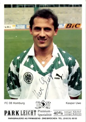 Autogrammkarte Fußballer Uwe Kasper, FC Homburg, Autogramm