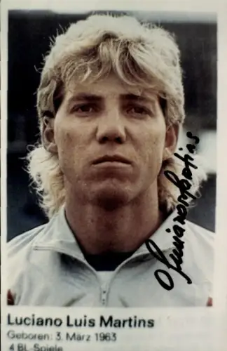 Autogrammkarte Fußballer Luciano Luis Martins, FC Homburg, Autogramm