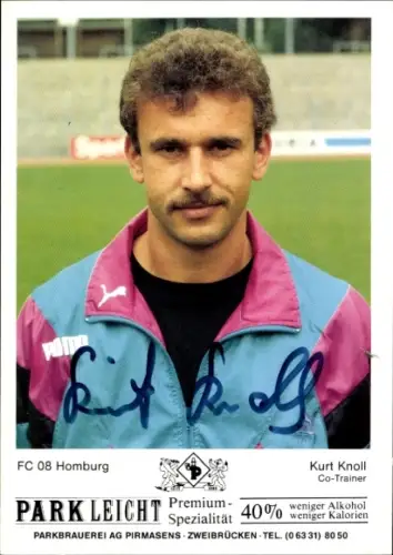 Autogrammkarte Co Trainer Kurt Knoll, FC Homburg, Autogramm
