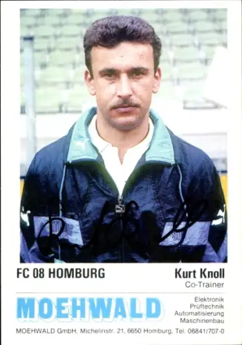 Autogrammkarte Co Trainer Kurt Knoll, FC Homburg, Autogramm