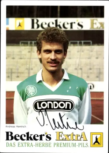 Autogrammkarte Fußballer Andreas Hentrich, FC Homburg, Autogramm
