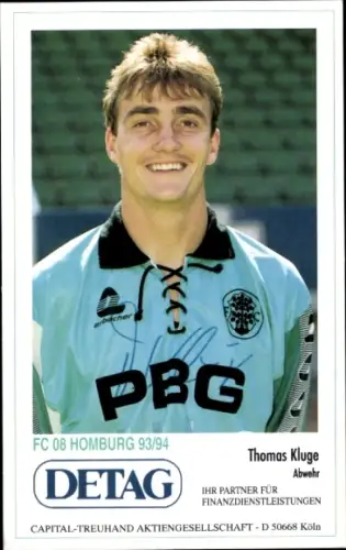 Autogrammkarte Fußballer Thomas Kluge, FC Homburg, Autogramm