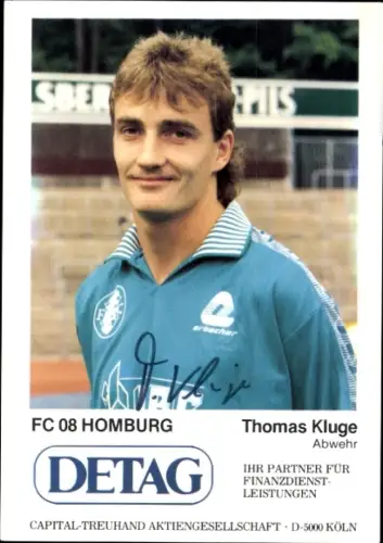 Autogrammkarte Fußballer Thomas Kluge, FC Homburg, Autogramm