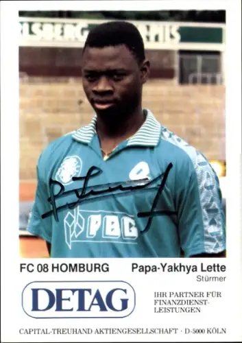 Autogrammkarte Fußballer Papa-Yakhya Lette, FC Homburg, Autogramm