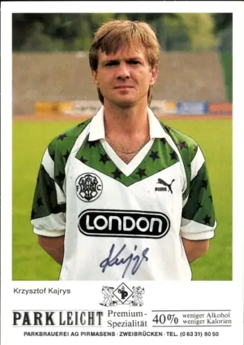 Autogrammkarte Fußballer Krzysztof Kajrys, FC Homburg, Autogramm