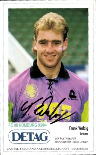 Autogrammkarte Fußballer Frank Wafzig, FC Homburg, Autogramm