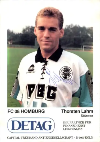 Autogrammkarte Fußballer Thorsten Lahm, FC Homburg, Autogramm