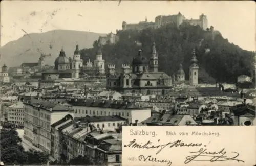Ak Salzburg in Österreich, Blick vom Mönchsberg